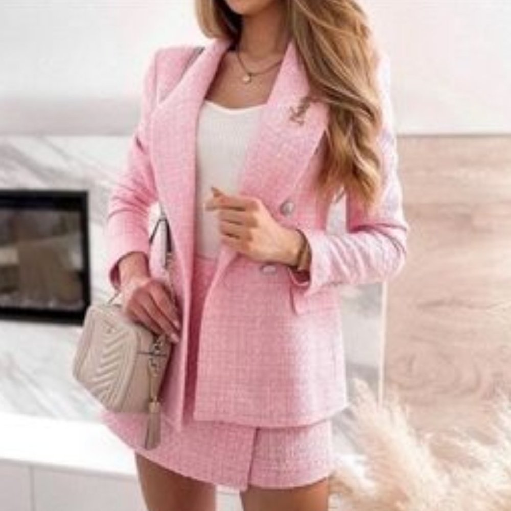 Zara Woman Textured Skort Pink L NWT